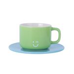 Taza-Con-Plato-Miniso-MINISO-Rainbow-Cer-mica-Verde-210-ml-1-24507