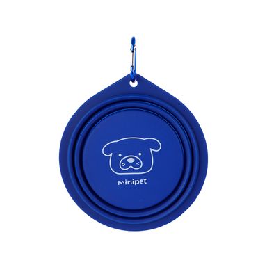 Tazón Portátil Para Mascotas MINISO Plegable Silicona Azul