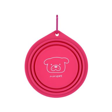 Tazón Portátil Para Mascotas MINISO Plegable Silicona Rosa Mexicano