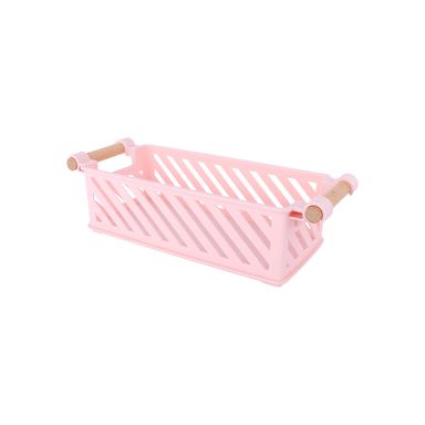 Cesta De Almacenamiento MINISO Rectangular Plástico Rosa