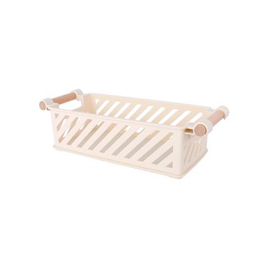 Cesta De Almacenamiento MINISO Rectangular Plástico Beige