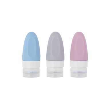 Kit Botellas De Viaje MINISO Silicona Multicolor 3 Piezas