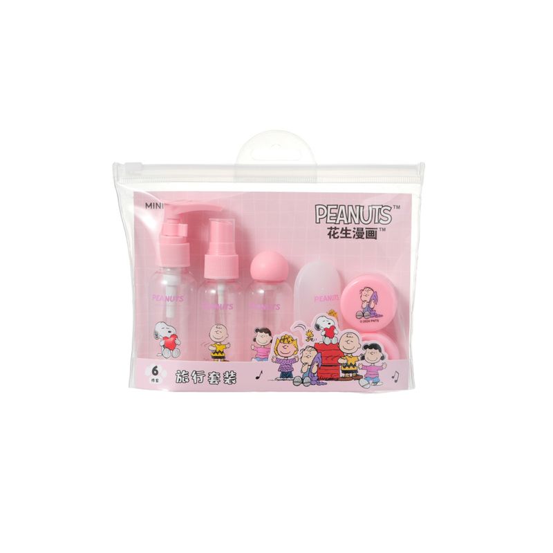 Kit-Botellas-De-Viaje-Snoopy-Pl-stico-Rosas-6-Piezas-1-26052