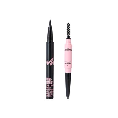 Lápiz Delineador Para Ojos Y Cejas Miniso Minimalist Black 01 0.1 gr / 0.35 ml 3 En 1
