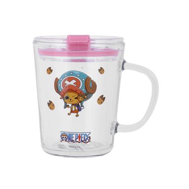 Taza Con Tapa One Piece Tony Tony Chopper Vidrio Transparente 400 ml