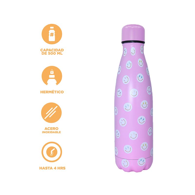 Termo-Con-Tapa-Enroscable-Miniso-MINISO-Estampado-De-Caritas-Acero-Inoxidable-Rosa-500-ml-4-24499