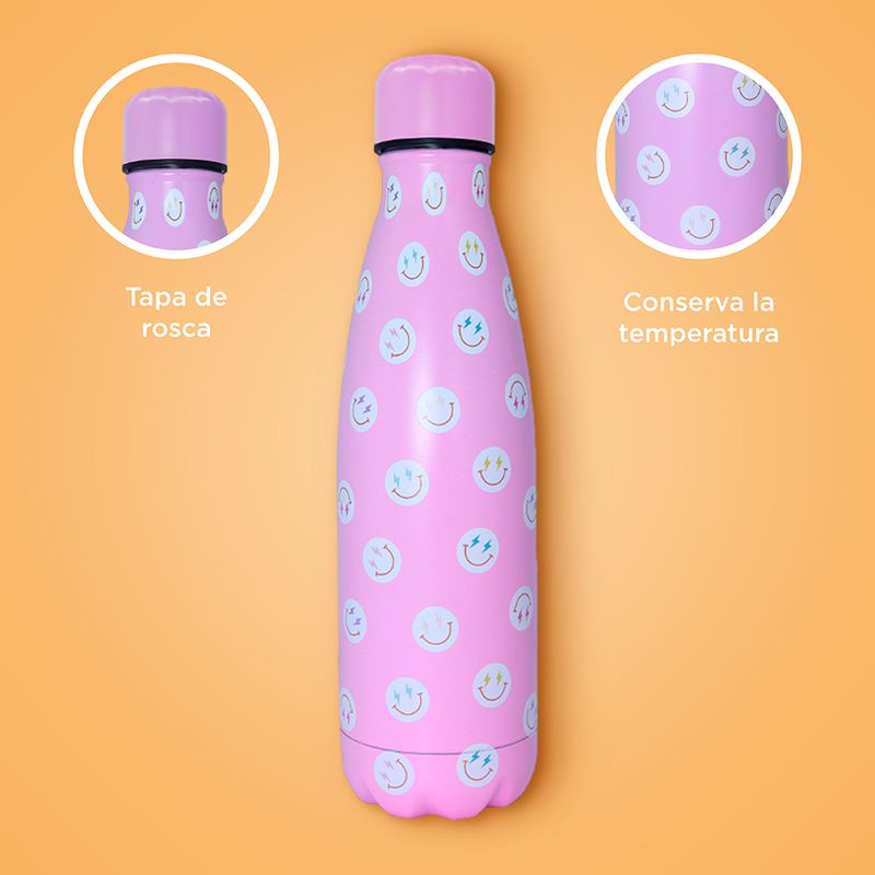Termo-Con-Tapa-Enroscable-Miniso-MINISO-Estampado-De-Caritas-Acero-Inoxidable-Rosa-500-ml-6-24499