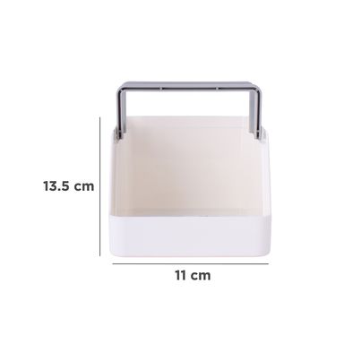 Organizador De Escritorio Con Asas Grises Sintético 13.5x11x18 cm