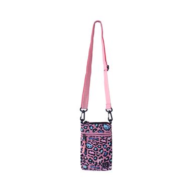 Bolso Bandolera Estampado Animal Print Textil Rosa 20x13x2 cm
