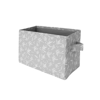 Organizador Plegable Estampado De Hojas Sintético Gris 25x13x15.5 cm