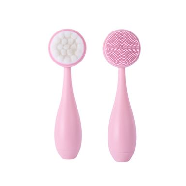 Cepillo De Limpieza Facial Doble Cara Sintético Rosa 15 cm