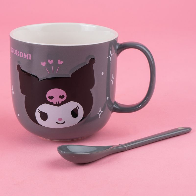 Taza-Con-Cuchara-Sanrio-Kuromi-Cer-mica-Negra-450-ml-5-23875