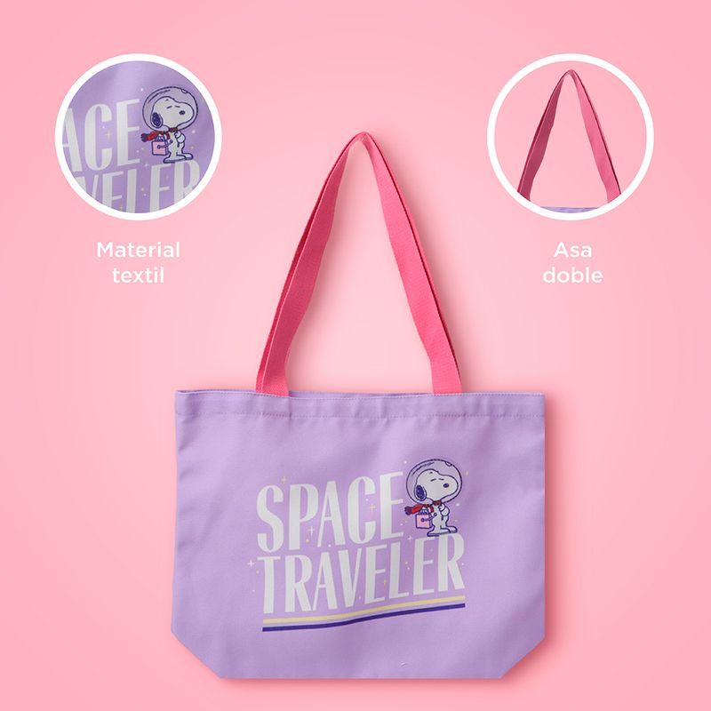 Bolsa-De-Compras-Snoopy-Explorador-Del-Espacio-100-Poli-ster-Lila-5-24314