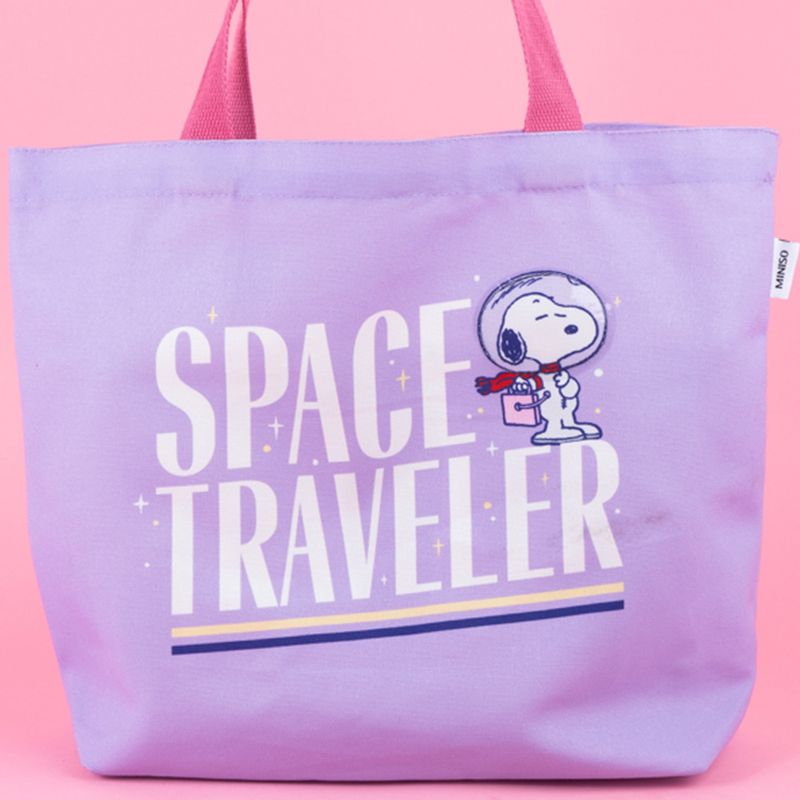 Bolsa-De-Compras-Snoopy-Explorador-Del-Espacio-100-Poli-ster-Lila-7-24314