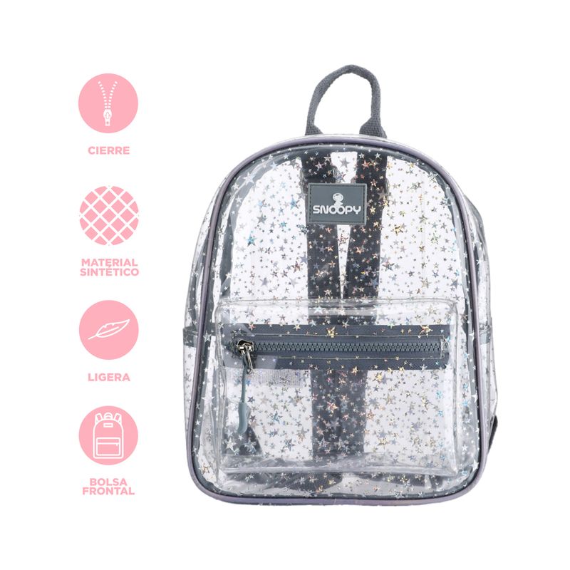 Mochila-Snoopy-Explorador-Del-Espacio-Sint-tica-Gris-Con-Estrellas-28x22x12-cm-4-24319