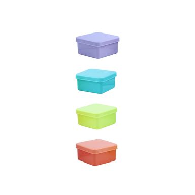Set Mini Contenedores De Alimentos MINISO Plástico Multicolor 200 ml 4 Piezas