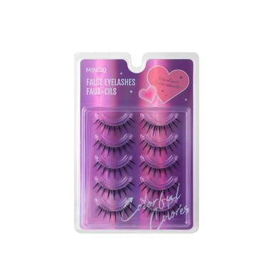 Set Pestañas Postizas MINISO Colorful Sintéticas Negras Volumen 5 Pares