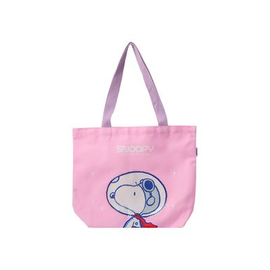 Bolsa De Compras Snoopy Explorador Del Espacio 100% Poliéster Rosa