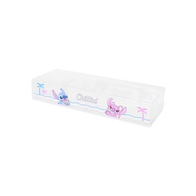 Organizador De Escritorio Disney Stitch & Ángel Plástico Transparente