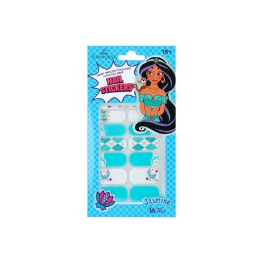 Stickers Para Uñas PRINCESAS - DISNEY Jazmín Colección Princesas Menta 16 Piezas