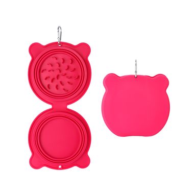 Tazón Portátil Para Mascotas Plegable Silicona Rosa