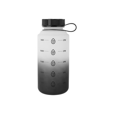 Botella Motivacional Plástico Degradado Negro 1L