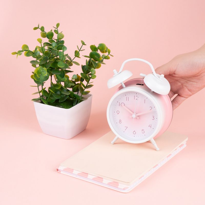 Reloj-Despertador-Doble-Campana-Acero-Inoxidable-Rosa-Degradado-11-7x5-7x16-cm-2-28857