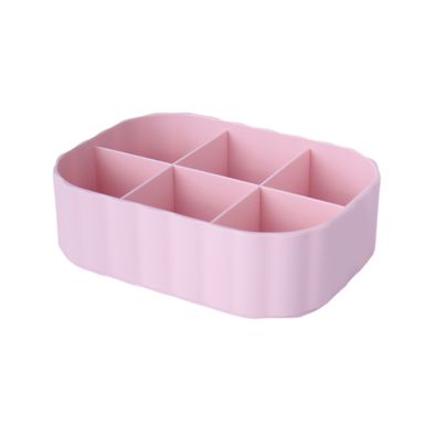 Organizador De Escritorio Con Secciones Minimalista Plástico Rosa 16x5.5x12 cm