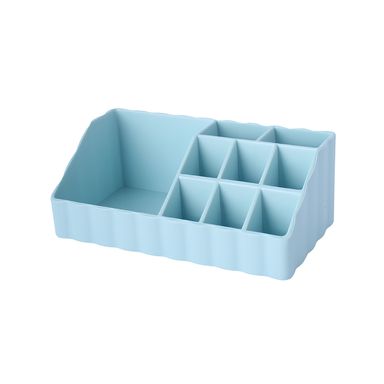 Organizador De Escritorio Con Secciones Minimalista Plástico Verde Aqua 18x7.4x10 cm