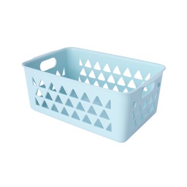 Cesta De Almacenamiento Minimalista Plástico Verde Aqua 25.3x10.5x16.3cm