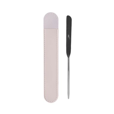 Espátula Para Base De Maquillaje Con Funda Minimalista Acero Inoxidable