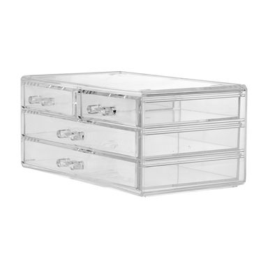 Organizador De Cajones De 3 Niveles Para Cosmeticos Y Joyas Transparente Miniso Plástico 23.8x15.3x10.8 cm