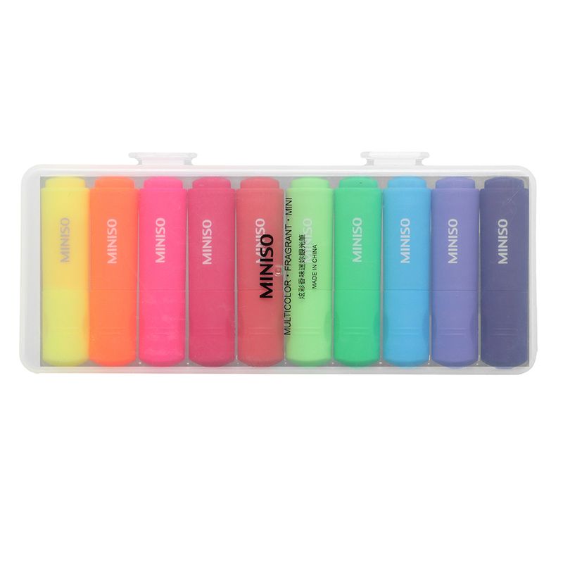 Set-De-Marcatextos-Con-Estuche-8-18-2-5Cm-10-Colores-MINISO-Mini-Varios-Colores-En-Estuche-10-Piezas-1-3826