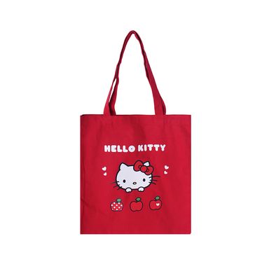 Bolsa De Compras Sanrio Hello Kitty Textil Roja 34x38 cm