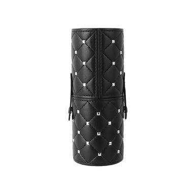 Estuche Para Brochas De Maquillaje Capitoneado Sintético Negro 9x21 cm