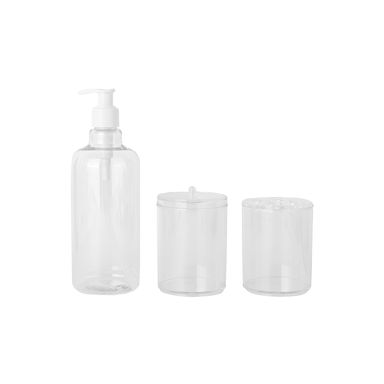 Kit Accesorios Para Baño Minimalistas Sintéticos Transparente 3 Piezas