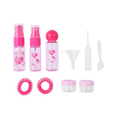 Kit De Viaje Con Estuche Sanrio Hello Kitty Maletín Sintético 7 Piezas