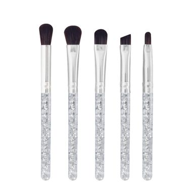 Kit Brochas De Maquillaje Silver & Gray Sintéticas 5 Piezas