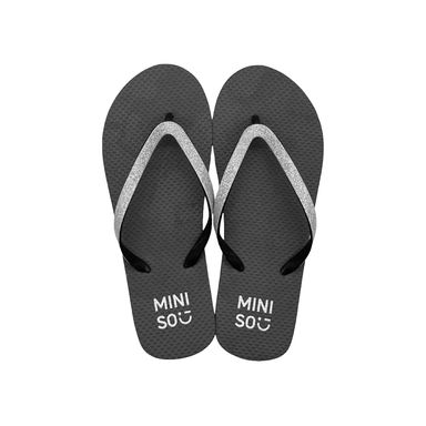 Sandalias Para Mujer Silver & Gray Sintéticas Negras Talla 22-23 Tiras Plateadas