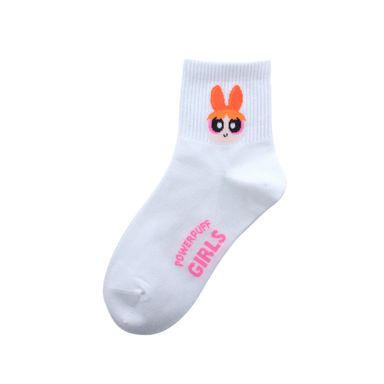 Calcetines Para Mujer Las Chicas Superpoderosas Bombón 52% Algodón, 40% Poliéster, 4% Elastodieno, 2% Poliamida, 2% Elastano Blancos