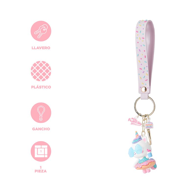 Llavero-Mis-Pastelitos-Unicornio-Swimming-Sint-tico-Blanco-16-cm-3-29742