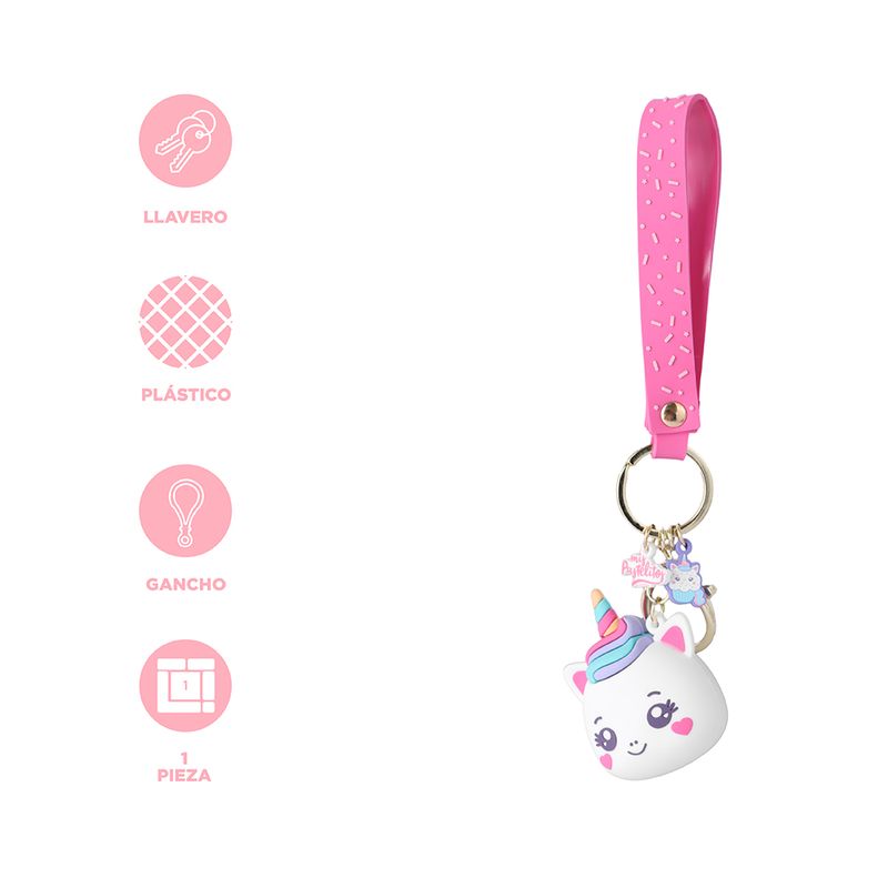 Llavero-Mis-Pastelitos-Unicornio-Sint-tico-Blanco-15-5-cm-3-29743