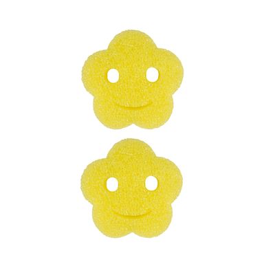 Set Esponjas De Limpieza Diseño Carita Feliz Amarillas 2 Piezas