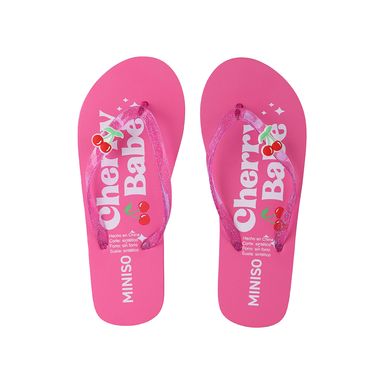 Sandalias Para Mujer Cherry Valentine Sintéticas Rosas Talla 24 Estampado Tipográfico