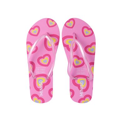 Sandalias Para Mujer Cherry Valentine Sintéticas Rosas Talla 24 Estampado De Corazones
