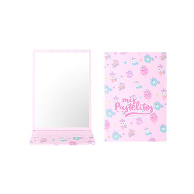 Espejo De Tocador Mis Pastelitos Postres Plegable Rosa
