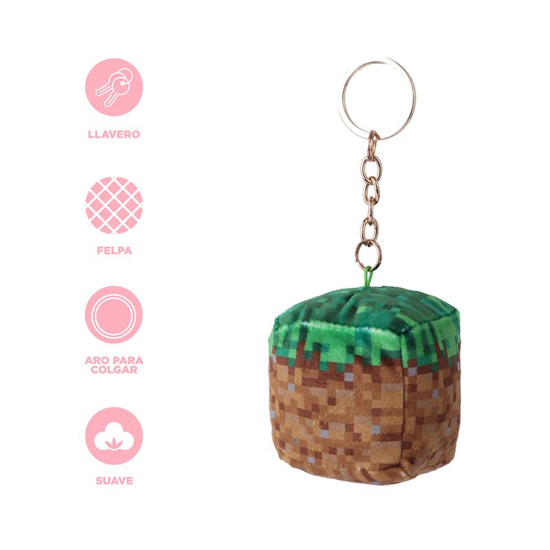 Llavero-Minecraft-Bloque-De-Pasto-Felpa-Multicolor-14-5-cm-3-29748