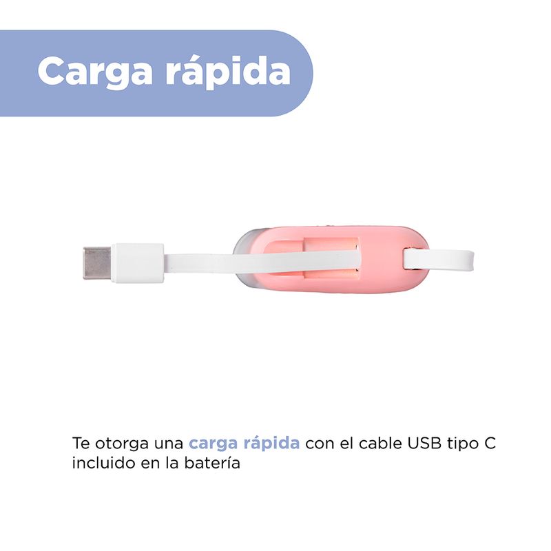 Bater-a-Port-til-Power-Bank-Con-Cable-Tipo-C-Y-USB-Rosa-2000-MAh-5-29868