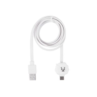 Cable De Carga Rápida BT21 RJ Tipo C Reforzado En Nailon Blanco 1 m 15 W