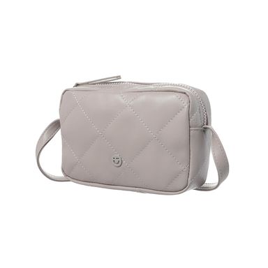 Bolso Crossbody Capitoneado Sintético Gris 18x12x5 cm
